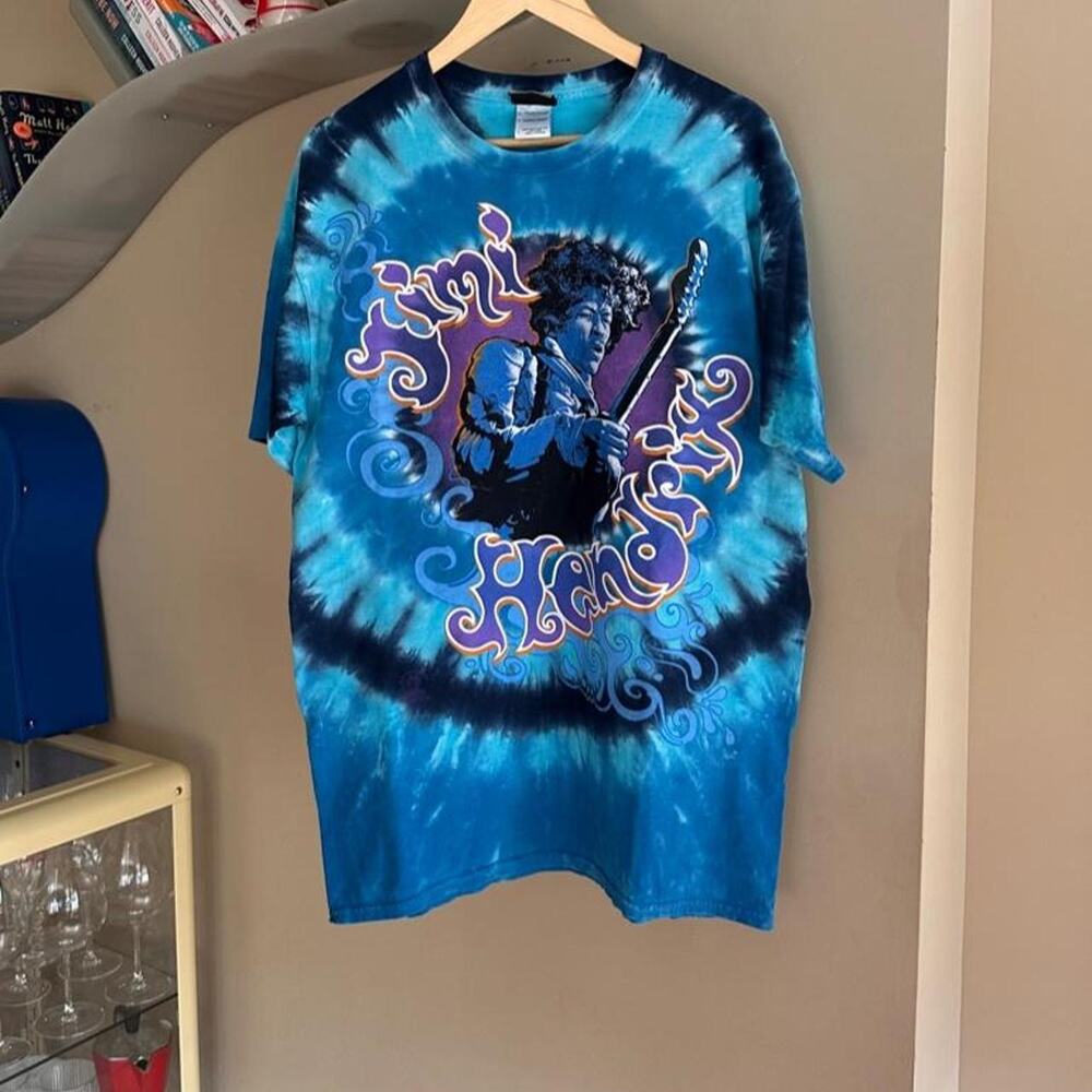Vintage Jimi Hendrix Tie Dye Liquid Blue Shirt